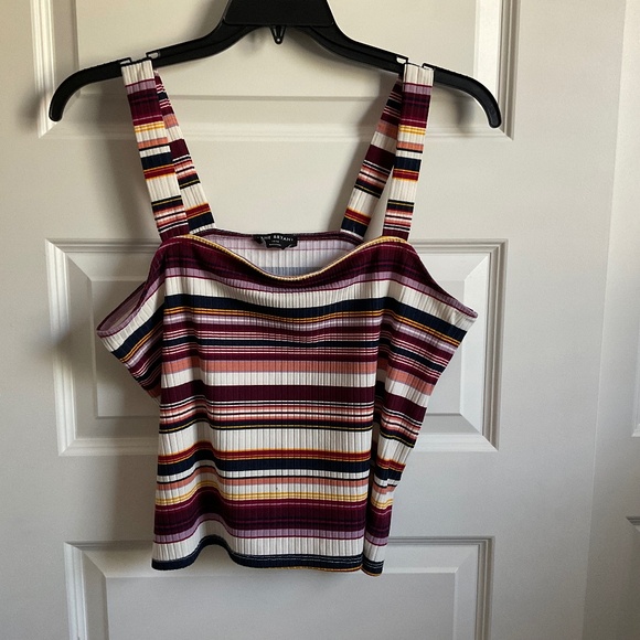 Lane Bryant Tops - Lane Bryant Square Neck Ribbed Striped Tank Top‎ - Size 14/16
